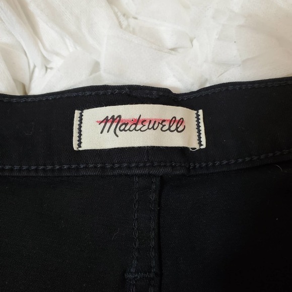 MADEWELL | HIGH RISE BUTTON FLY JEGGINGS BLACK DENIM JEAN RAW HEM PLUS SIZE 37 - Picture 10 of 17